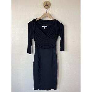 Max Mara Italy Ruched Cocktail Dress Black Size 38 / 6